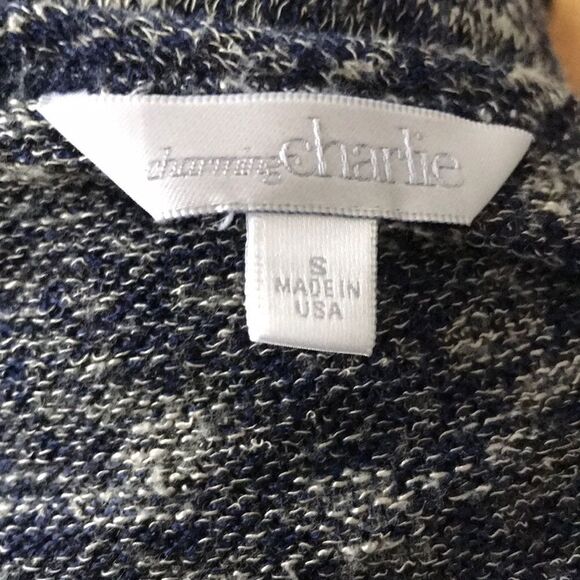 Charming Charlie navy marled chiffon skirted tunic - Picture 6 of 6